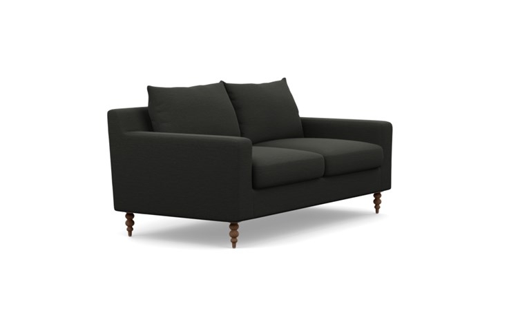 Sloan Sofa with Black Storm Fabric and Oiled Walnut legs - Image 1