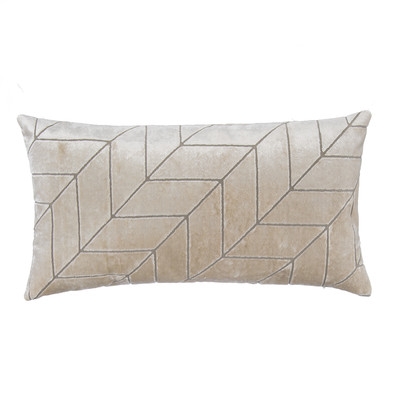 Cut Velvet Chevron Lumbar Pillow - Image 0