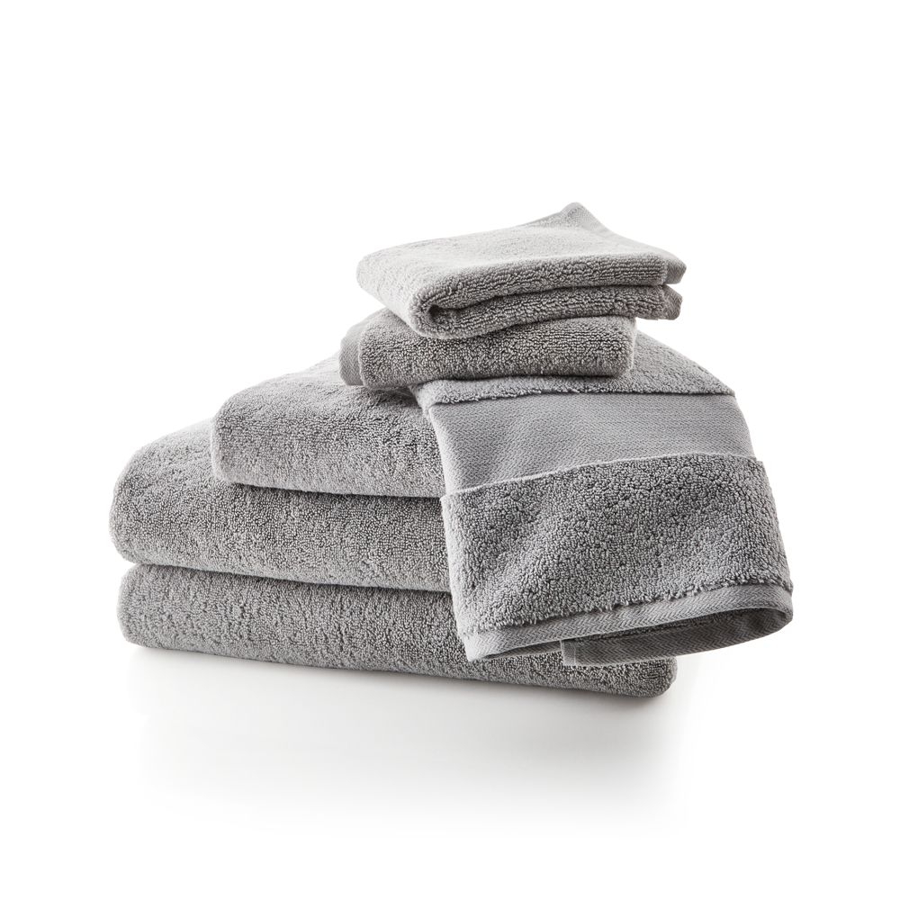Organic Turkish Cotton Grey Towels, Set of 6 - Image 0
