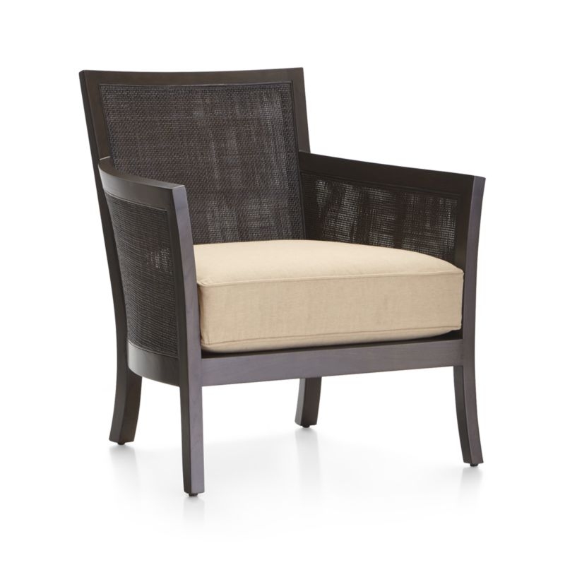 Blake Carbon Grey Rattan Chair with Fabric Cushion - Image 2