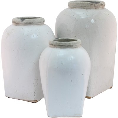 White Indoor / Outdoor Stoneware Table Vase - Image 0