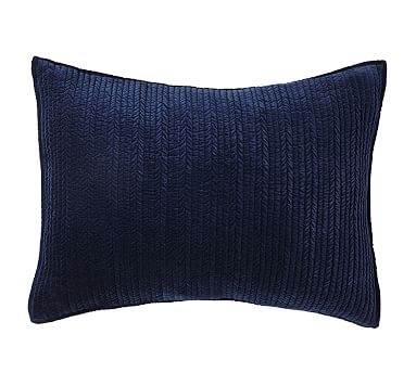 Velvet Channel Sham, Standard, Twilight Blue - Image 0