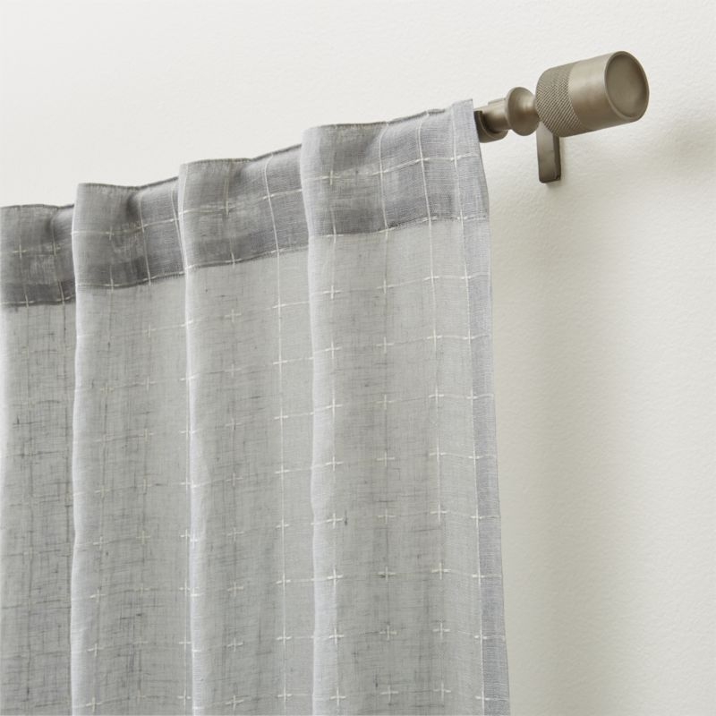 Isabela Grey Grid Curtain Panel 50"x84" - Image 7