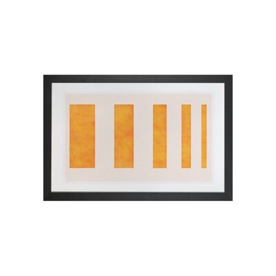 Modern Art - Orange Levies - Picture Frame Graphic Art Print on Canvas, 16x24", Black Framed - Image 0