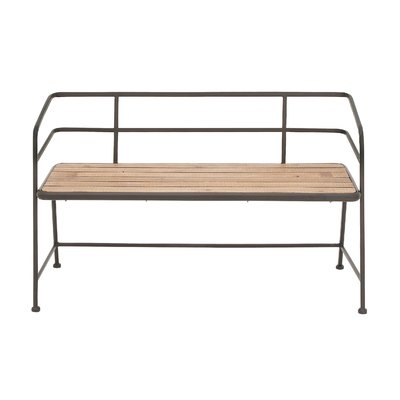 Idell Metal and Wood Bench - Image 0