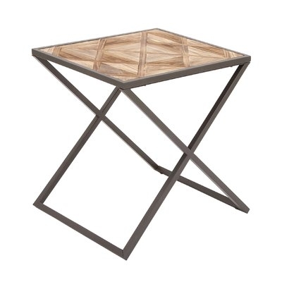Metal and Wood End Table - Image 0