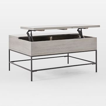 Industrial Storage Pop-Up Coffee Table, Gray - Image 4