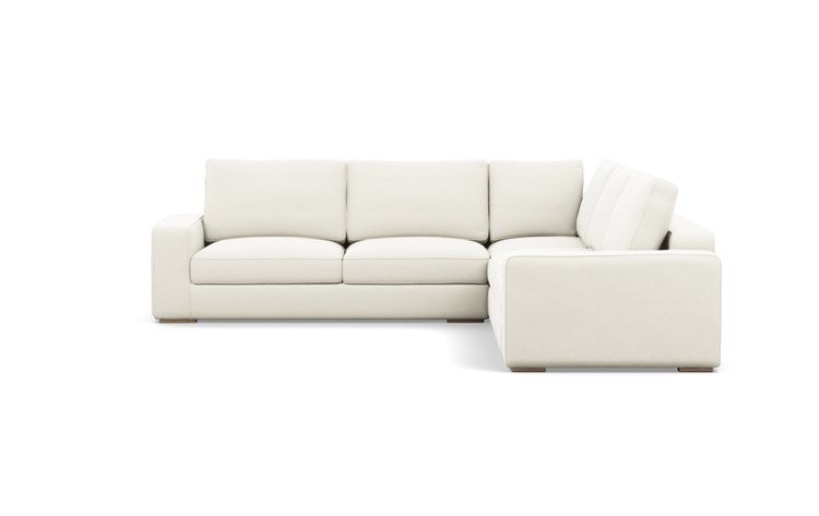 Ainsley Corner Sectional with Ivory Fabric and Natural Oak legs - Image 0