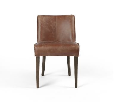 Lombard Leather Dining Chair, Sienna Chestnut - Image 3