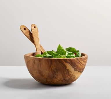 Olive Wood Salad Bowl - Image 2