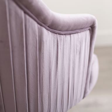 Pleated Desk Chair, Luxe Velvet Dusty Lavender - Image 1