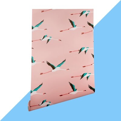 Clarissa Colton Flamingo Peel and Stick Wallpaper Panel - Image 0