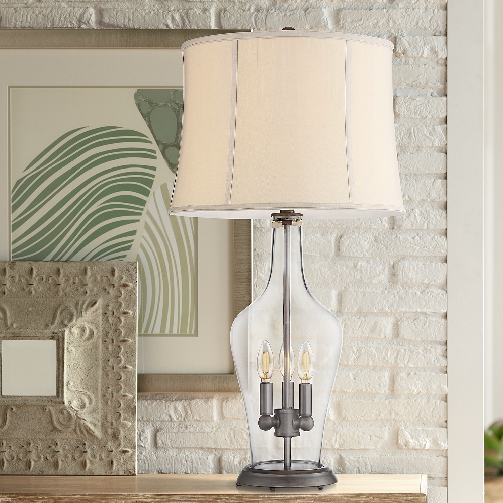 Jeremy Clear Glass Table Lamp with Night Light - Style # 40X47 - Image 0