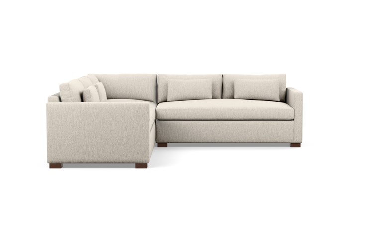 Charly Corner Sectional with Beige Wheat Fabric and Oiled Walnut legs - Image 2