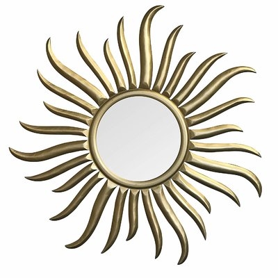 Brazell Hand-Carved and Gilded Wood Sun Accent Mirror - Image 0