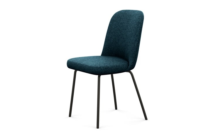 Dylan Dining Chair with Indigo Fabric and Matte Black legs - Image 4
