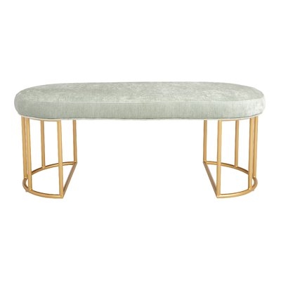 Kirkley Upholstered Bench in mint - Image 0
