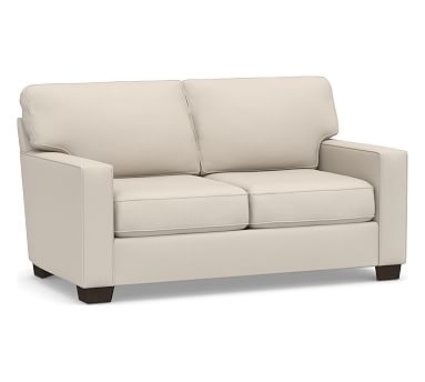 Buchanan Square Arm Upholstered Loveseat 77.5", Polyester Wrapped Cushions, Performance Brushed Basketweave Oatmeal - Image 0