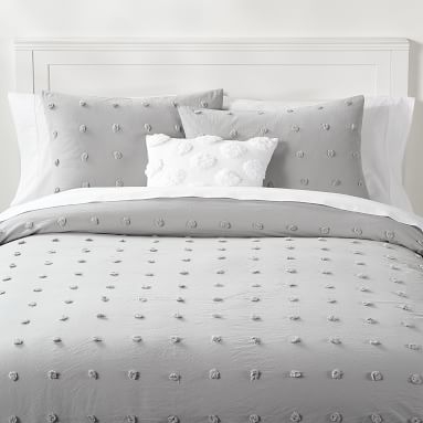 Tufted Dot Duvet Cover, Twin/Twin XL, Ivory - Image 5
