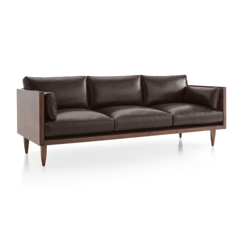 Sherwood Leather 3-Seat Exposed Wood Frame Sofa - Image 2