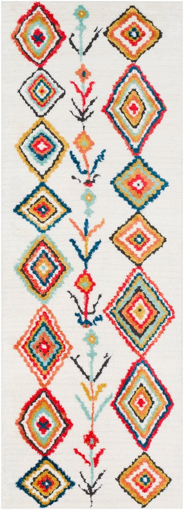 Moroccan Shag Beige Indoor 2'7" x 7'3" Machine Woven Rug - Image 0