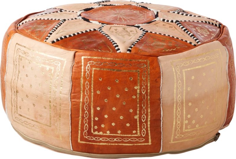 Moroccan Leather Pouf - Image 2