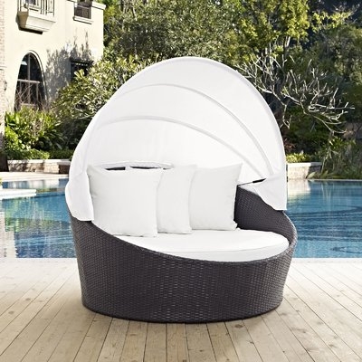 Brentwood Canopy Outdoor Patio Daybed with Cushions - Image 0