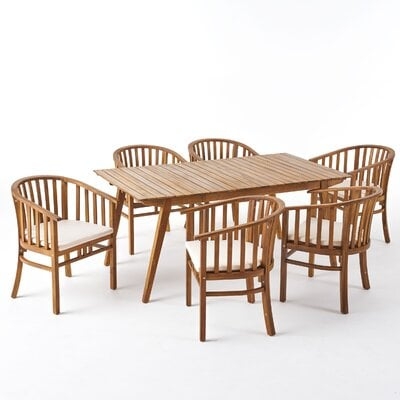 Reichert Outdoor 7 Piece Dining Set with Cushions - Image 0