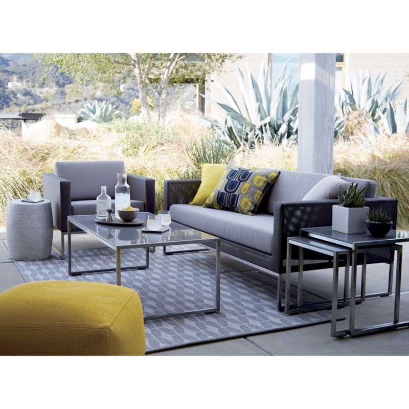 Dune 68" Taupe Outdoor Sofa with Sunbrella ® Cushions - Image 7