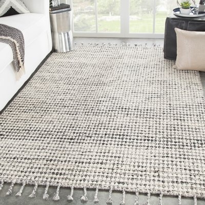 Finnell Hand-Woven Ivory/Black Area Rug - Image 0