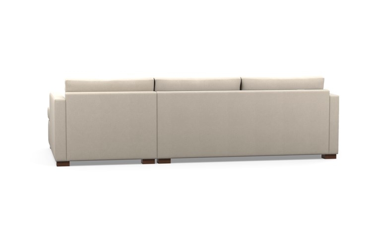 Charly Sleeper Sectional sofa with right chaise CROSSWEAVE WHEAT Fabric and Oiled Walnut legs - Image 3