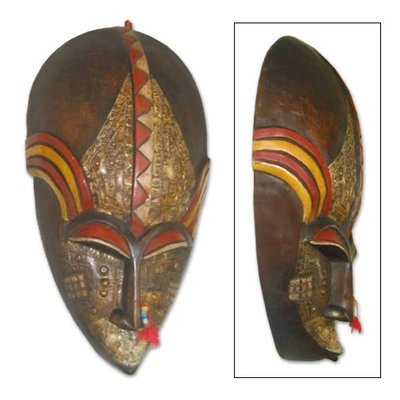 Sundorne Akan Mask Tribal Man Sculpture - Image 0