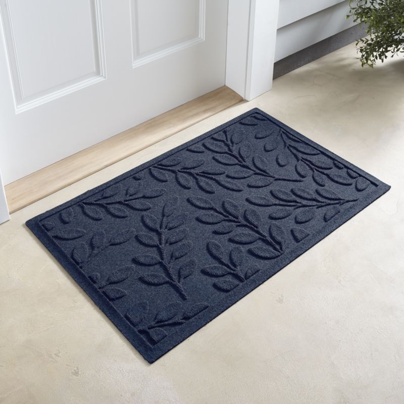 Thirsty Leaves Blue Doormat 22"x34" - Image 1