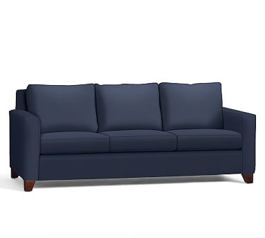 Cameron Square Arm Upholstered Grand Sofa 96" 3-Seater, Polyester Wrapped Cushions, Twill Cadet Navy - Image 0