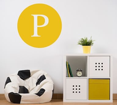 Circle Letter Wall Decal, W, Signal Yellow - Image 0