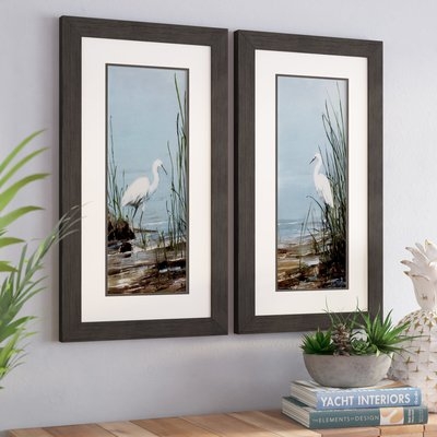'Island Egret' 2 Piece Framed Print Set - Image 0
