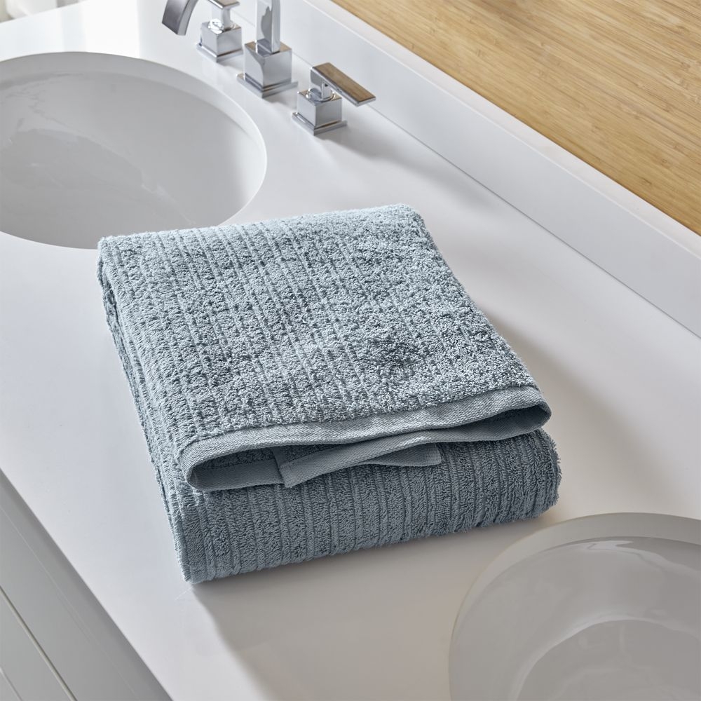 Ribbed Powder Blue Bath Towel - Image 0