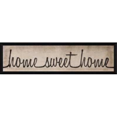 Home Sweet Home Script Sign Framed Textual Art - Image 0