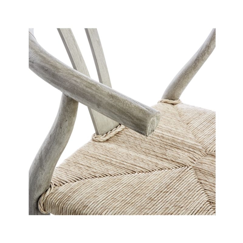 Crescent Weathered Grey Wood Wishbone Counter Stool - Image 6
