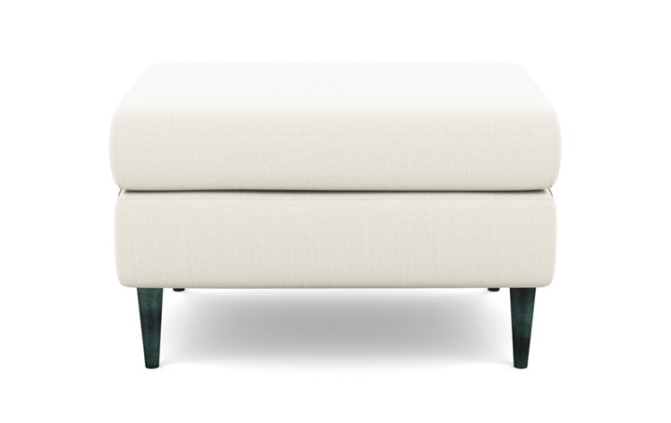 Asher Ottoman with Ivory Fabric and Unfinished GunMetal legs - Image 3