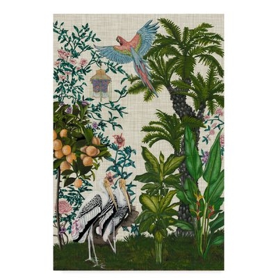 'Paradis Chinoiserie II' Acrylic Painting Print on Wrapped Canvas - Image 0