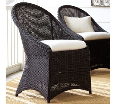 Palmetto All-Weather Wicker Dining Chair, Black - Image 3