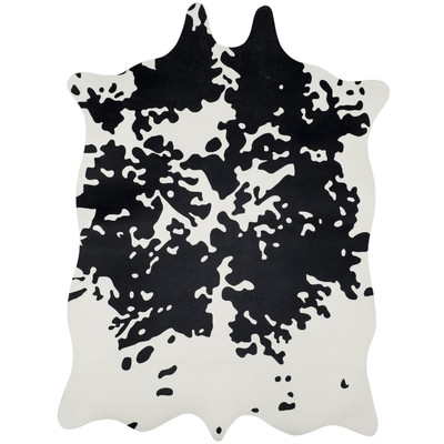 Faux Hide Hand-Tufted Black/White Area Rug - Image 0