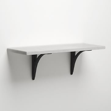 Marble Shelf + Black Modern Bracket, 2' - Image 3