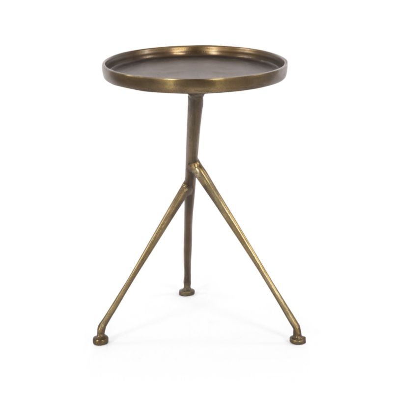 Cecilia Raw Brass Metal Accent Table - Image 9