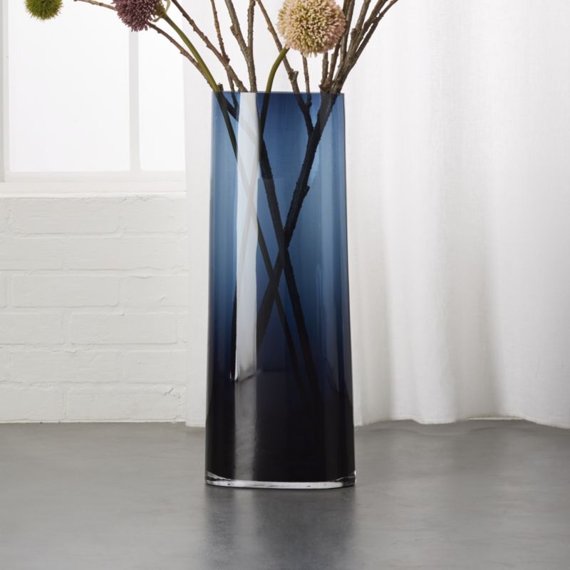 Ionia Tall Blue Glass Vase - Image 1