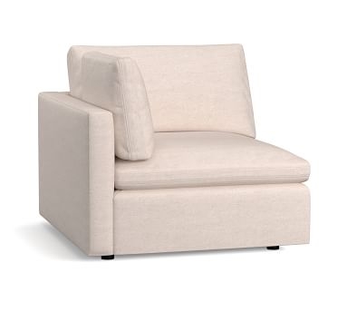 Bolinas Upholstered Left-arm Loveseat, Down Blend Wrapped Cushions, Performance Heathered Tweed Pebble - Image 2