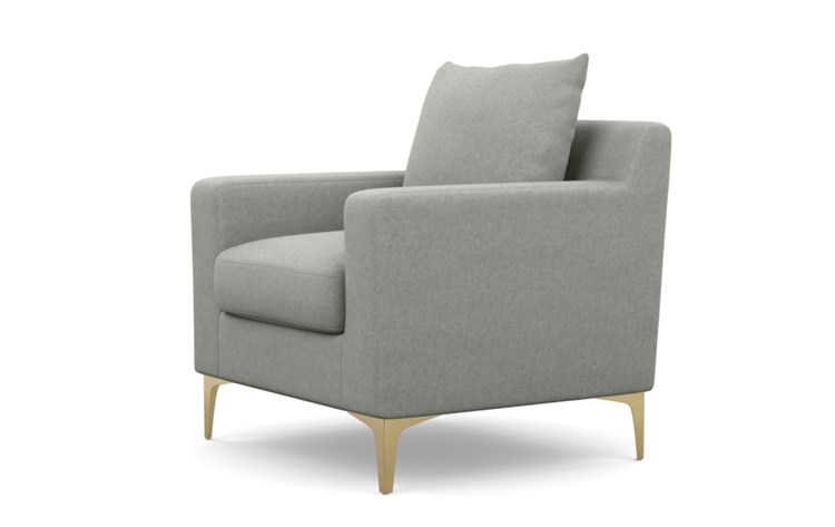 Sloan Petite Chair with Ecru Fabric and Brass Plated legs - Image 4