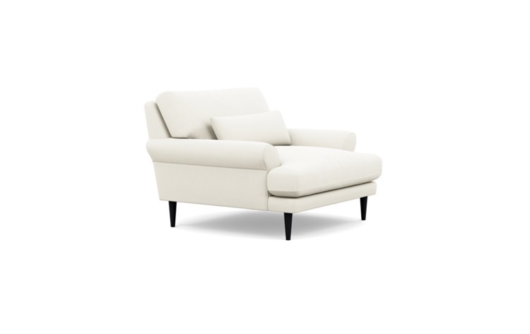 Maxwell Accent Chair with White Ivory Fabric and Painted Black legs - Image 1