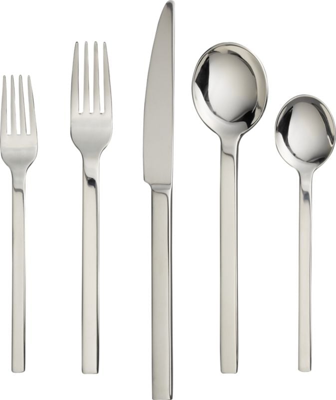 Tower 20-Piece Shiny Silver Flatware Set - Image 5